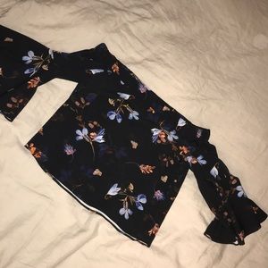 Strapless TOPSHOP floral shirt